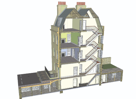 Cross section of an 18th century townhouse