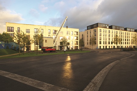 Image showing two large new buildings as part of the Bath Western Riverside development