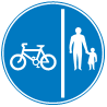 Cycle and pedestrian lanes sign