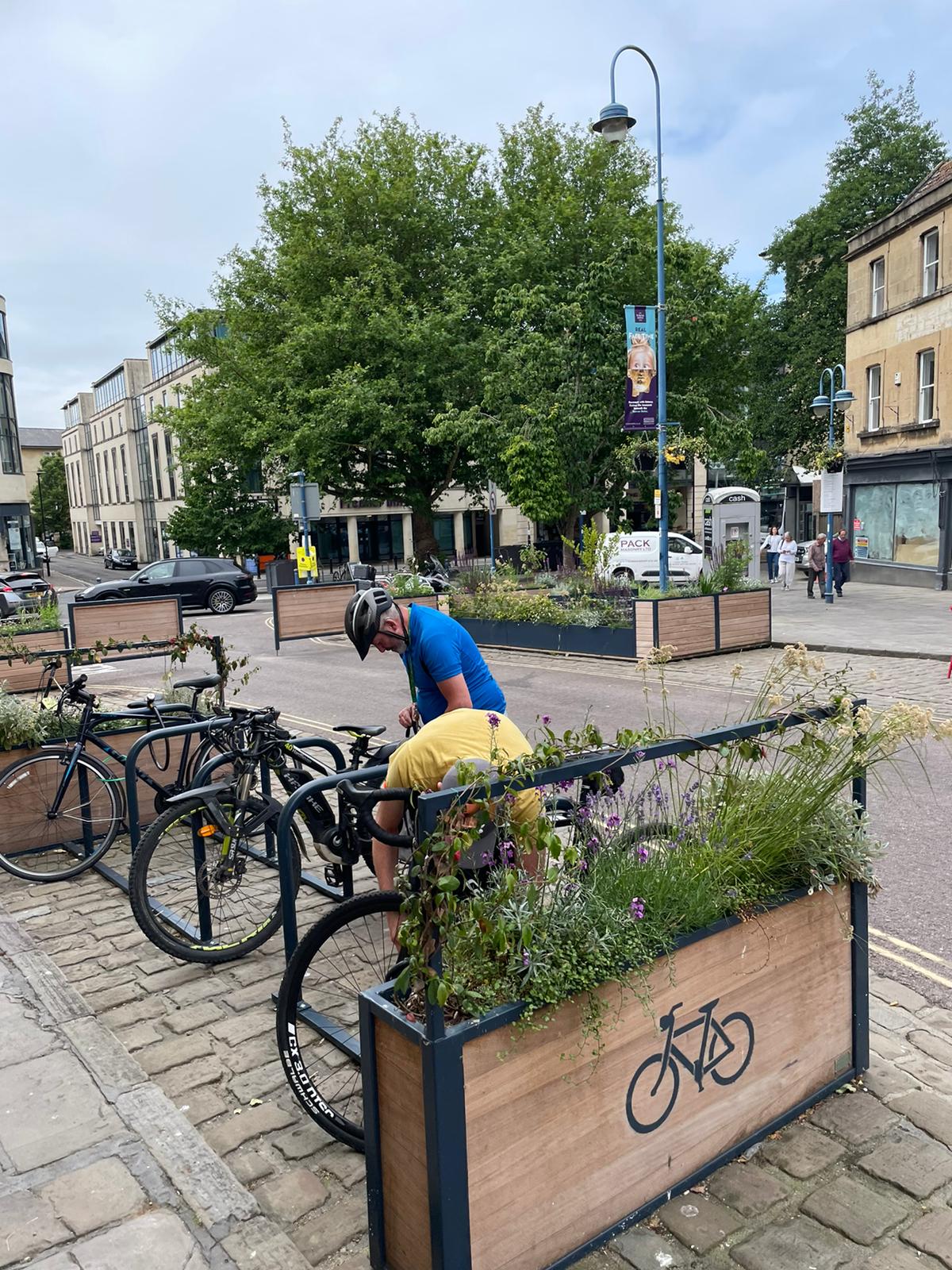 Image showing new cycle rack in use on New Street