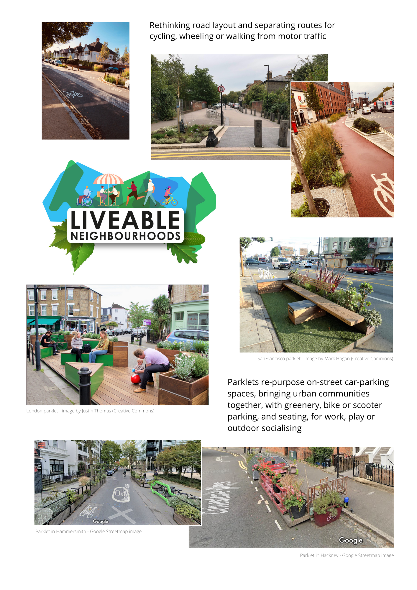 Typical features of Liveable Neighbourhoods projects