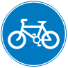 Route for bikes only sign