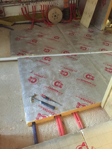 Solid floor insulation with under floor heating