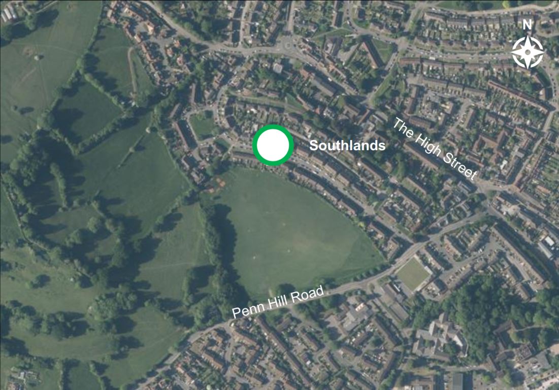 A map showing the Southlands area in Bath