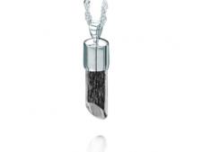 white gold and black long pendant