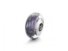 white gold and purple charm bead