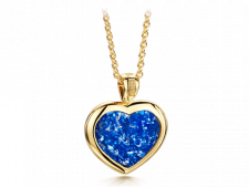 Gold and blue heart shaped pendant