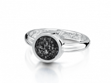 White gold and black tribute ring